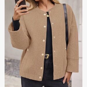 Women's wool blend bomber jacket